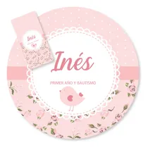 Comprar Kit Imprimible Flor Y Pajarito Rosa - Candy Bar