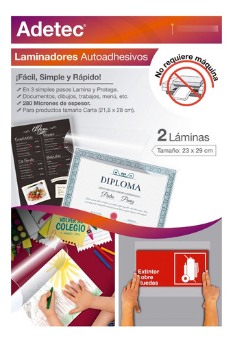 Laminado En Frío Autoadhesivo Tamaño Carta Adetec - 3452