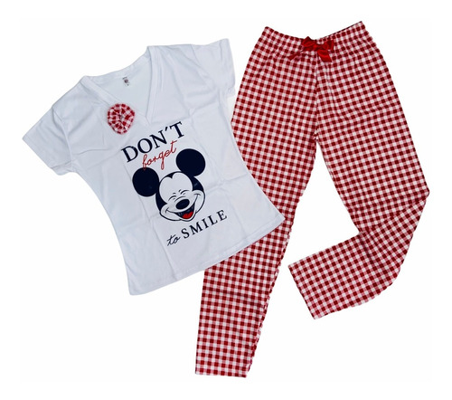 Pijama De Mickey Para Mujer - Pantalón Largo
