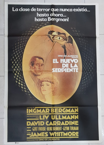 Antiguo Afiche De Cine- El Huevo De La Serpiente-envio 