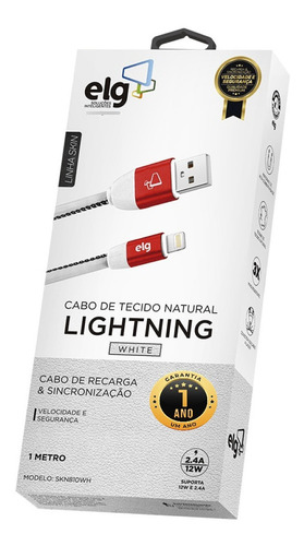 Imagem 4 de 5 de Cabo Lighting Revestido Tecido Resistente Para iPhone Apple