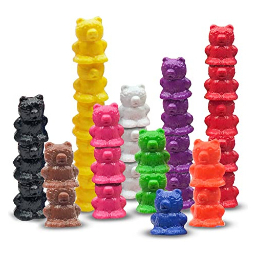 Skoolzy Rainbow Sorting And Stacking Bears 50 Piece 3z8qc