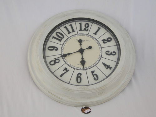 Relógio De Parede Clássico Branco 62cm Diâmetro