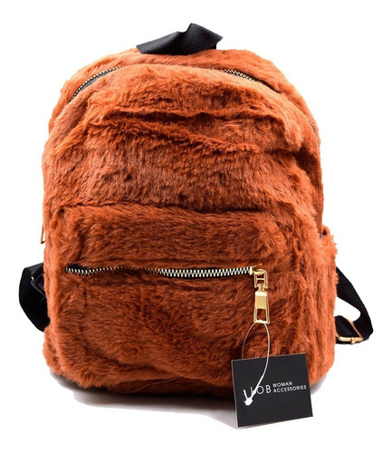 Mochila Bolsa Escolar Moda Tipo Peluche Accesorios Novedosa