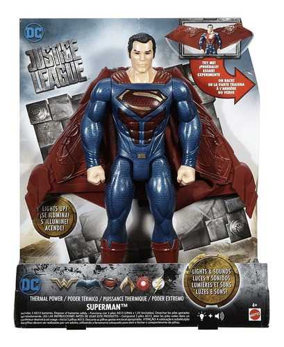 Muñecos Liga Batman Flash Superman Luz Sonido Mattel Manias