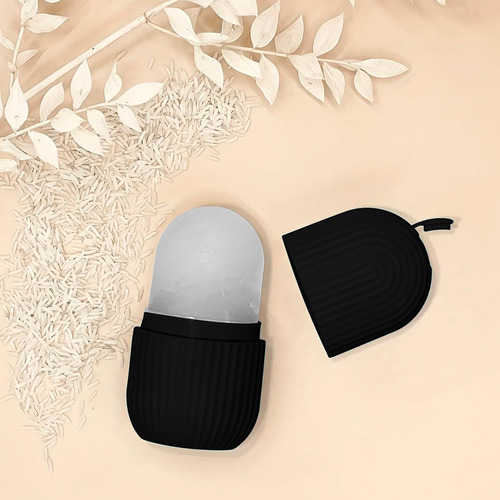Rodillo De Silicón Para Masaje Facial Con Hielo Diler Reutilizable Y Suave Ideal Para Cerrar Poros Reducir Inflamación Y Refrescar La Piel Uso Diario En Rutina De Skincare Color Negro