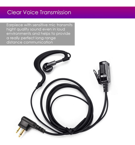 Auricular De Un Solo Cable Con Micrófono Para Motorola Walki