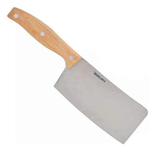 Cuchillo Hacha Rebanador Acero Inoxidable Chef Mango Madera