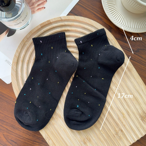 Calcetines Cortos De Algodón Casuales De Verano Con Lunares