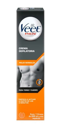 Crema Depilatoria Veet For Men Piel Normal X 200 Ml