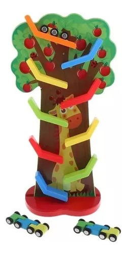 Arbol De Madera Con Pista  Autos Para Niños Juegos Didáctico