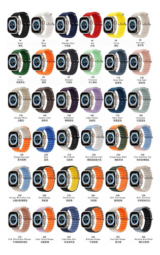 Imagen 10 de 10 de Correas Para Apple Watch Ultra Tipo Ocean De Silicone