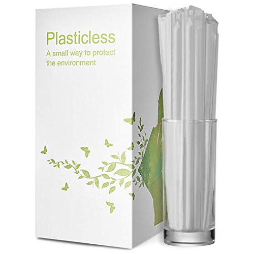 200 Count 100% Plant-based Wrapped Compostable Straws ...