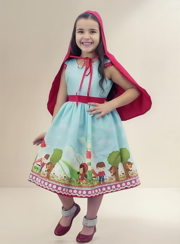 Vestido Chapeuzinho Vermelho Com Capa