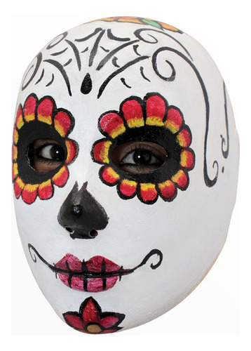 Máscara De Látex Artisitic Catrina Calavera Día De Muertos Color Blanco