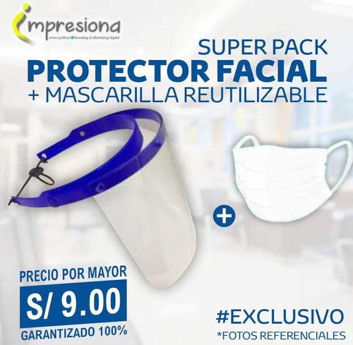 Protector Facial - Mascarilla O Careta Protección Al 100% 