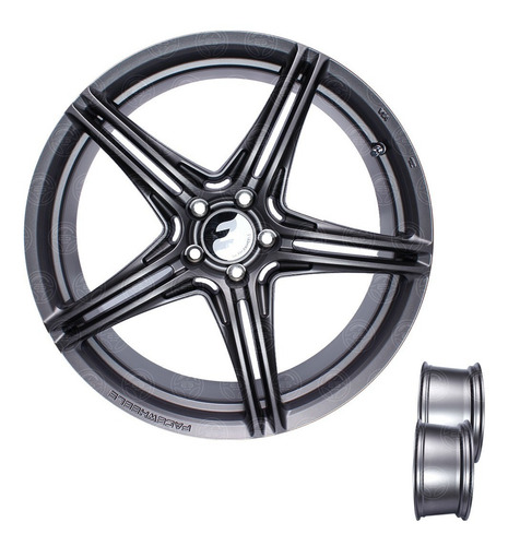 Rin 20 Pul Progresivos 5/112 Vw Mercedez 5 Brazos Premium 1p Color Gris Mate