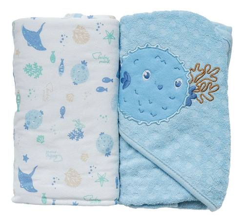 Toalla De Baño Baby Mink Con Capucha Para Bebé 2 Piezas