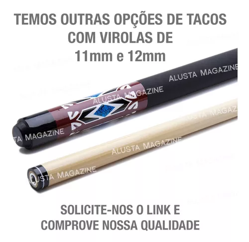 Taco Sinuca Bilhar Snooker Profissional Virola Metal+ Brinde