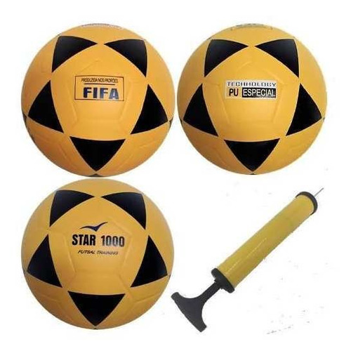 3 Bolas Futsal Vitória Oficial Star 1000 + Bomba De Ar