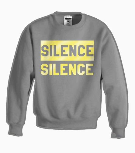 Sudadera Hoodie Silence Cuadro Moda Street Letras Oro Dorado