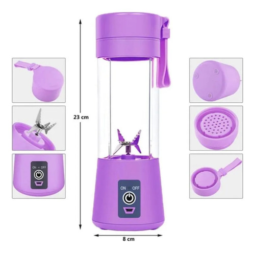 12 Mini Licuadora Para Jugos Portatil Recargable Usb Mayoreo
