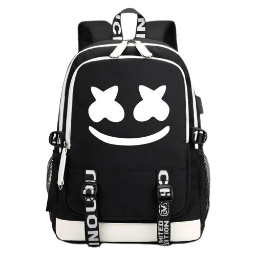 Mochila Dj Marshmello Usb Estudiantes Bolsa Escolar