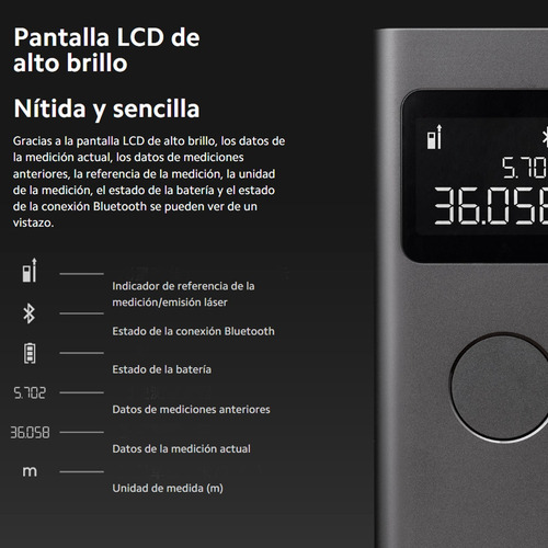 Xiaomi Medidor Láser Inteligente Recargable / Alta Precisión