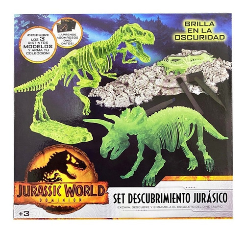 Jurassic World Descubrimiento Fosil Esqueleto Dino Brilla