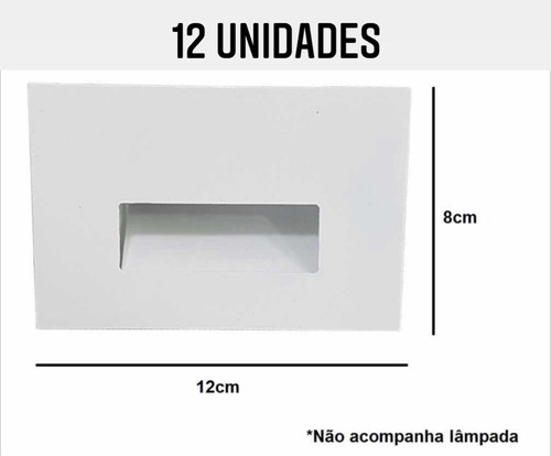 12 Balizador Retangular Branco Para Lâmpada Led Halopin G9