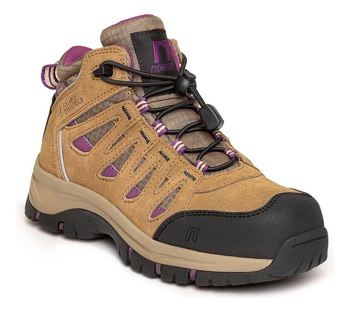 Zapato De Seguridad Norseg Edna Ct Beige Morado Mujer