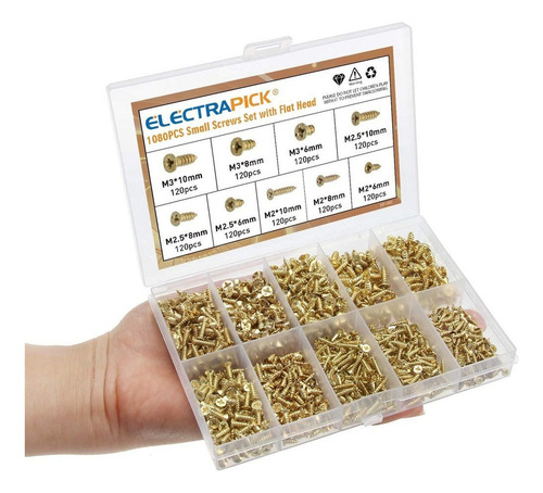 Zz Tornillos Pequeños 1080pcs Tornillo Para Madera M2 M2.5