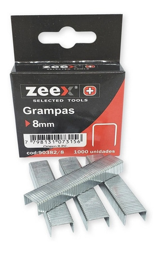 Imagen 1 de 7 de Broches Grampas 8mm Para Engrampadora X 1000 Unid Zeex