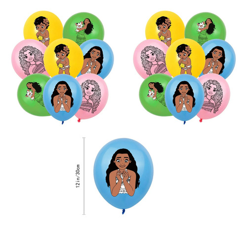 Set Cumpleaños Moana Cotillón Decoración Globos