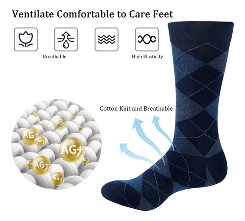 Calcetines De Vestir De Algodón Para Hombre 6 Pares Diseño L