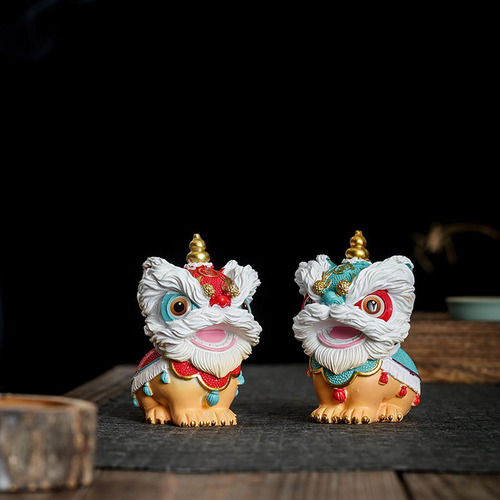 Estatuas De Danza Del León, Figuritas De Resina,