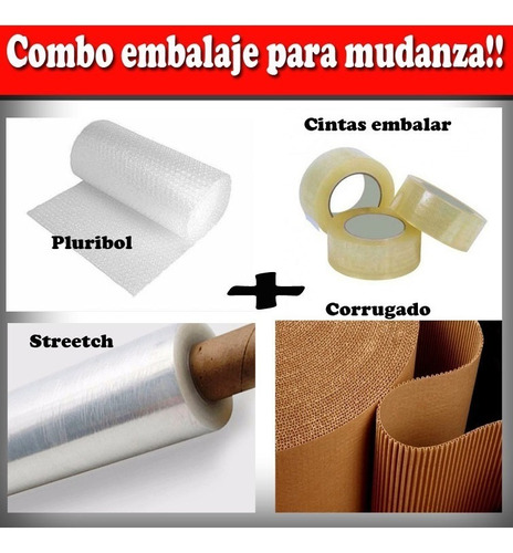 Combo Embalaje Mudanza Globito + Corrugado + Streetch +cinta