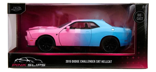 1/24 2015 Dodge Challenger Srt Hellcat Jada Color Rosa Azul