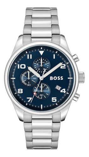 Reloj Boss 1513989 Men's View Quartz Color de la correa Metalic Color del bisel Acero inoxidable Color del fondo Azul
