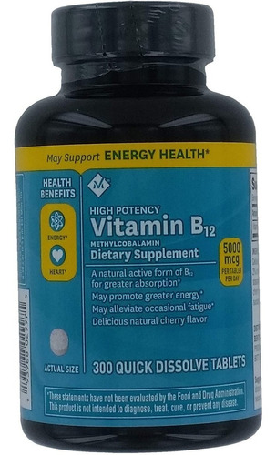 Vitamina B12 300 Tablets - Unidad a $920