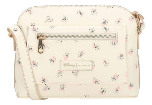 Bolsa Crossbody Mujer Mickey W Capsule Beige Hbsalmina10cw Acabado De Los Herrajes Níquel Diseño De La Tela Gráfico