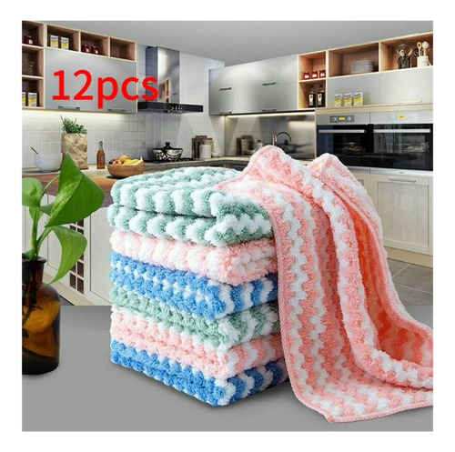 Toallitas De Cocina De Primera Calidad, Superabsorbentes, 12