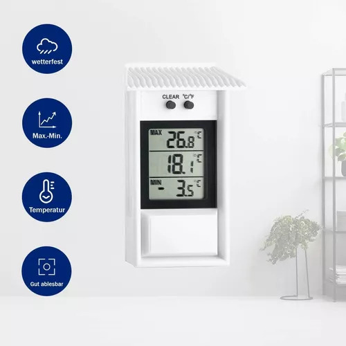 Termómetro Digital De Maxima Y Minima -20 +50 C° Ambientales