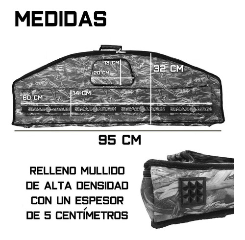 Funda Arco Compuesto Wild Reforzada 95 Cm Bolsillo Bandolera