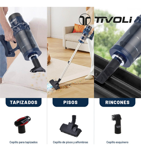 Aspiradora De Mano Vertical 2 En 1 Tivoli 800w Cabezales Intercambiables - 1 Litro