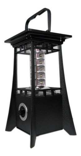 Lampara Led Farol Tipo Sol De Noche Exterior Velador Bz3 Color Negro