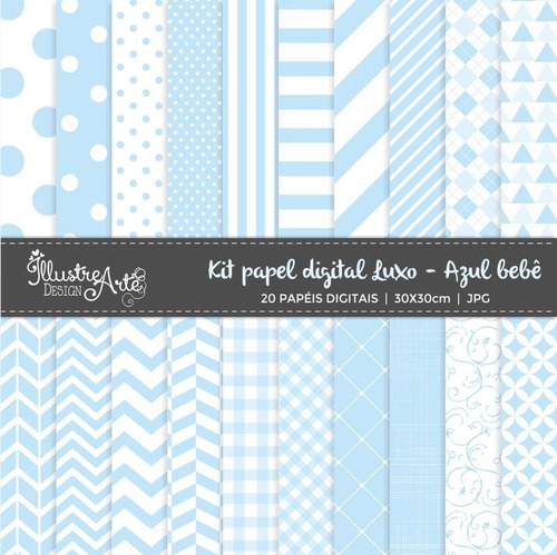 Kit Imprimible Scrap #03 - Luxo  - Azul Bebe