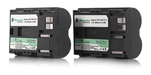 Powerextra 2 Pack Replacement Canon Bp-511 Battery Para Cano