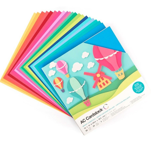 Cardstock 12 X12  60 | Cartulina Tarjetas Colores Brillosos