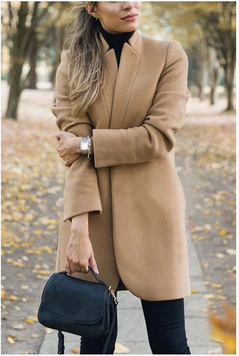 Chaqueta Larga De Lana De Invierno For Mujer